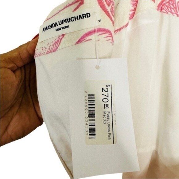 Amanda Uprichard Posey Pink Macedonia Midi Dress Size XS Coastal Prep Summer NWT - Picture 12 of 16